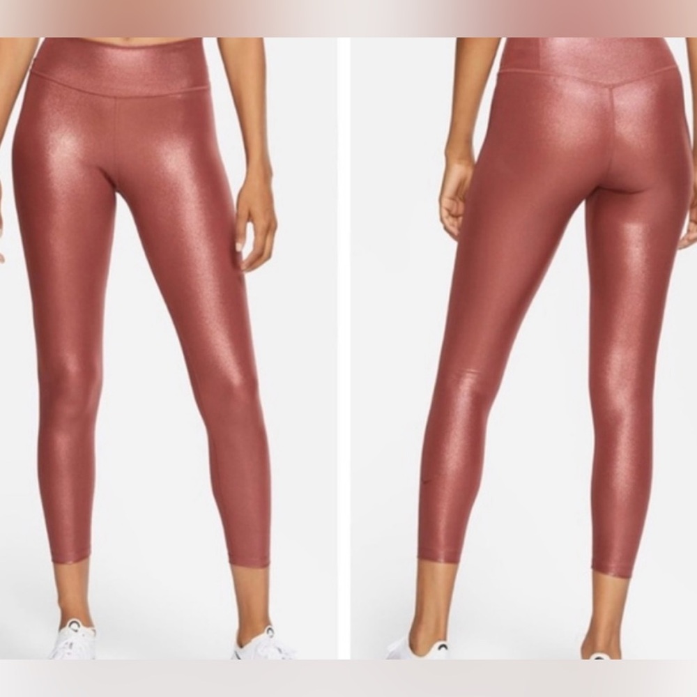 Nike Dri-Fit Rose Gold Shimmer One Icon Clash Tight/Leggings